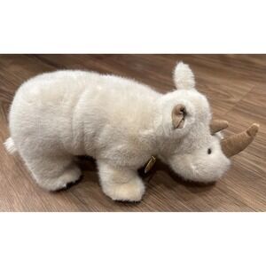 Vintage Gund Sherman the WHITE RHINO 1988 Plush Stuffed Animal Toy 15" EUC